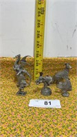 5 Small Pewter Figurines - Dragon, Kangaroo,
