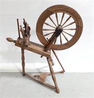 Antique 1844 wood spinning wheel