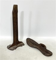 Antique cast iron cobbler shoe form