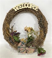 Welcome grapevine wreath