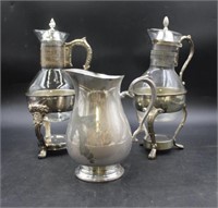 Silver Plated Pitcher & Coffee Urns