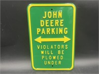 John Deere Metal Parking Sign