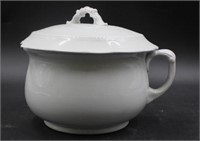 Antique Meakin Ironstone Chamber Pot (Chip on Lid)