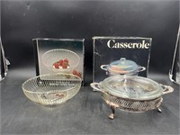 Silver Plated Bread Basket & Serving Dish w/ Lid