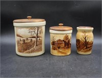 Canister Set w/ Wooden Lids