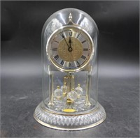 Lead Crystal Mantel Clock w/ Glass Cover