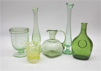 6 Pieces Of Green Glass. 2 Uranium.