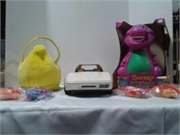 Peeps Easter Basket, Car, Barney Color Keeper