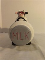 Clay Art Cow Racer Cookie Jar