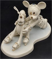 Lenox Disney Mickey & Pluto Skaters Figurine