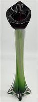 Vintage Calla Lily Art Glass Vase
