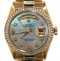 18kt Gold Rolex Day-Date President w/MOP Diamond