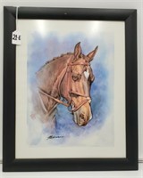 Framed Horse Painting Print SLL