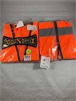 Two OccuNomix orange safety vests