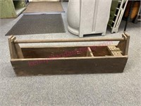Large old wood carpenter's tool tote - 3ft long