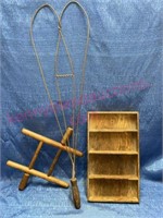 Rug beater -wood shelf -yarn winder