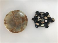 Marble Ashtray and turtle decoration