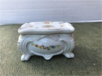 Floral Hand Painted Porcelain Trinket Box/Dish