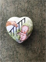 Decorative Hand Pained Porcelain Lidded Heart