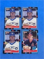 Lot of 4 Donruss 1987 Baseball Trading Cards