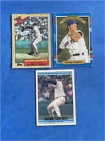 Lot of 3 Rogers Clemens Baseball Trading Cards