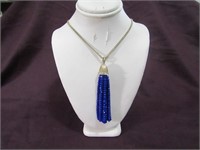 Crew 20" Gold & Blue Bead Necklace