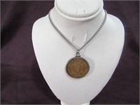 Silver Necklace w/ United States Navy Pendant 12"