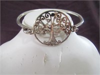 1 Pc Tree of Life Silver Bangle Bracelet