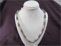 Grey Plastic Plastic Bead Necklace