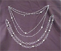 Silver Necklace 26" & 17"