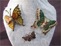 3 Butterfly Pins