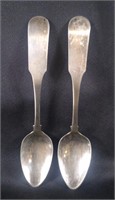 Early I. H. Cary coin silver spoons, tested