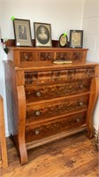 Antique 6 drawer empire dresser, missing one