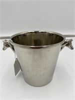 Stainless Steel Ice Bucket w/ Horse Head Handle