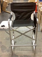 Folding Chair With Side Table Black *