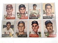 (8) 1953 Topps Baseball Card Lot