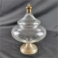 Duchin Weighted Sterling Silver Glass Candy Dish