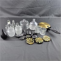 Box Lot - Candle Holders, butlers ashtray, glass