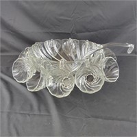 Glass Punch Bowl with Glass Ladle with Swirl