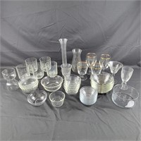 Group of Glassware,  bowls, glasses, Stemware,
