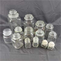 Large group of glass Jars and Cannister Set