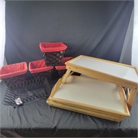 3 TV Trays and Baskets