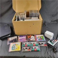 Box Lot of Cassettes and CDs - inuding Bible on CD