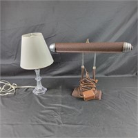 Metal Desk Lamp and Plastic Base Table Lamp