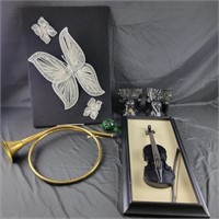 Violin Wall Hanging (11x22) Butterfly Wall