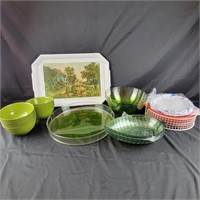 Plastic Trays, Bowls, Serving Dishes and paper