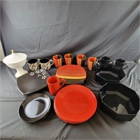 Assortment of Plates, Mugs and Serving Bowls
