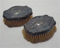 2pc Silver Plated Clothes Brushes