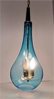 Mid-century tear drop glass swag pendant light