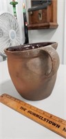 Redware Pottery Crock w/ Handle (8" Tall)